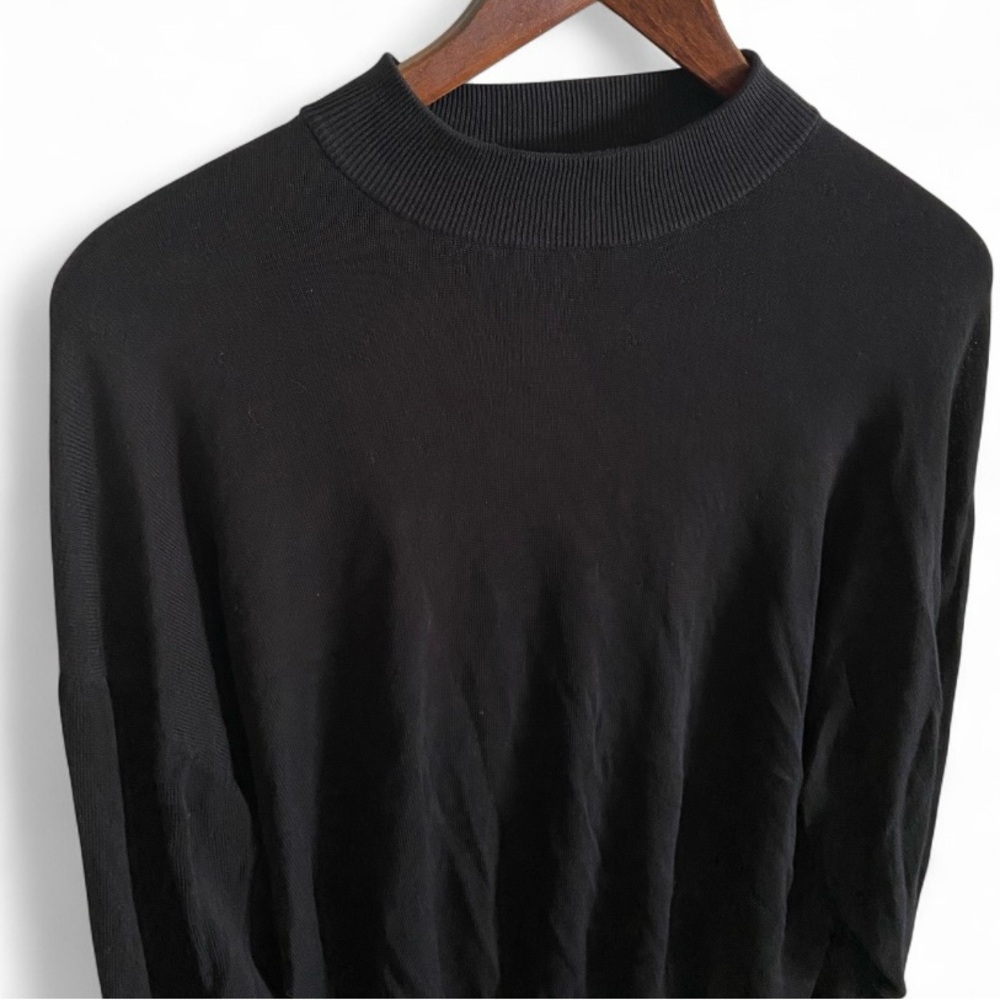 BARACUTA‎ Designer Luxury Black XXL Silk Cotton Mens Crew Neck Sweater